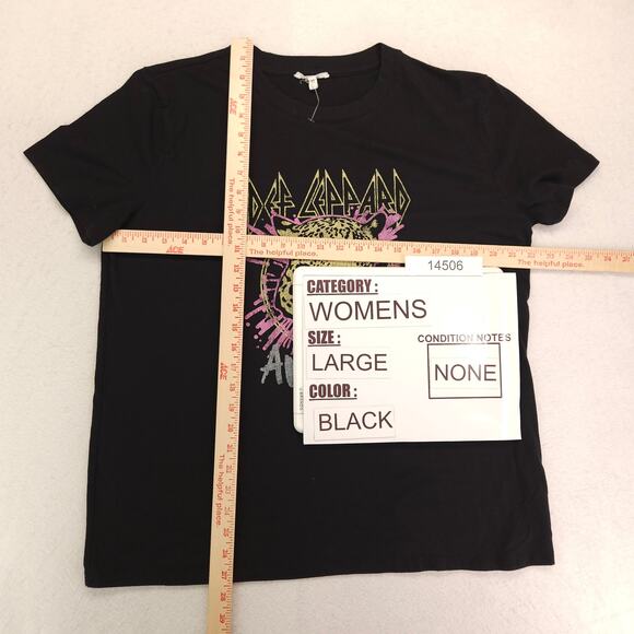 Def Leppard Animal Band Graphic Crew Neck T Shirt Womens Size Large L Black - Picture 5 of 9